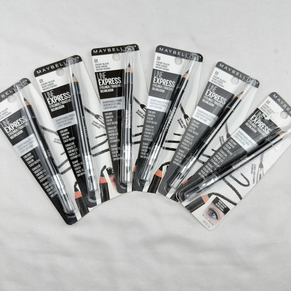Maybelline Line Express Eyeliner Pencil 01 Ebony Black 6 Pack New Smudger HRT41W